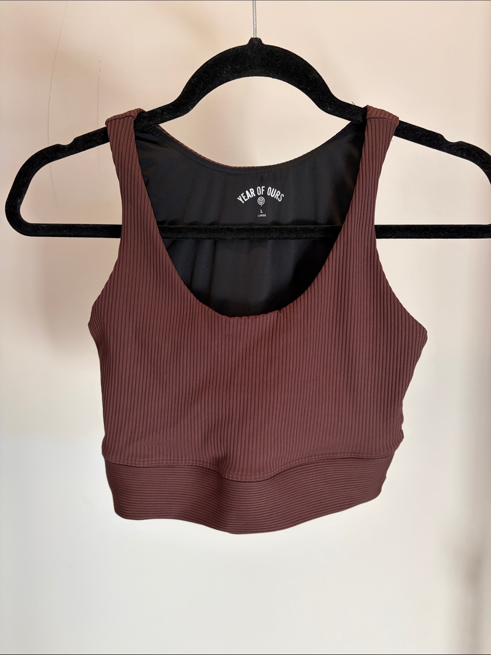 Year of Ours Brown Ribbed Sports Bra
